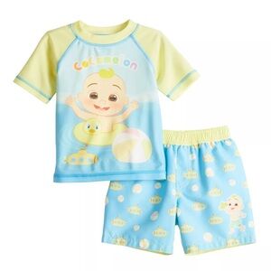 Toddler Boy 4T Cocomelon Rash Guard & Swim Trunks Set
